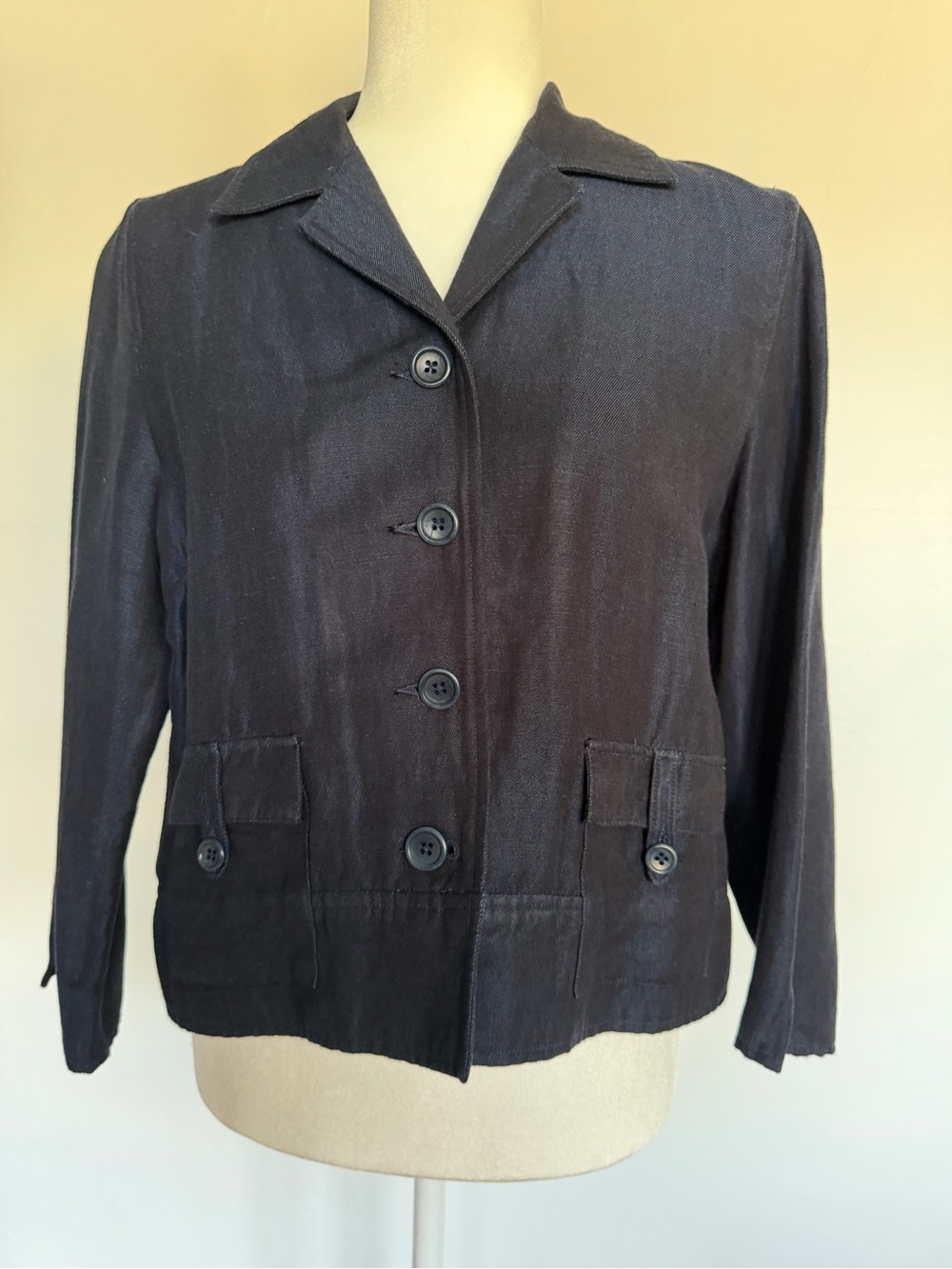 Talbots Dark Navy Button-Front Blazer